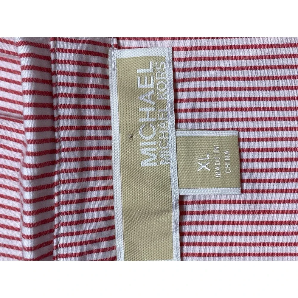 Michael Kors Womens Tiered Peplum Shirt Size XL Girl Next Door‎ Coastal Vacation